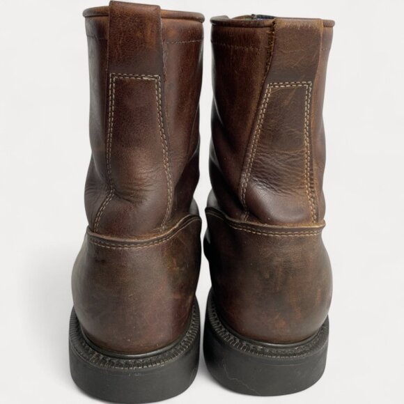 Justin Boots Leather Kiltie Roper Work Biker Western Cowboy Combat Men's 8 D - Picture 9 of 16